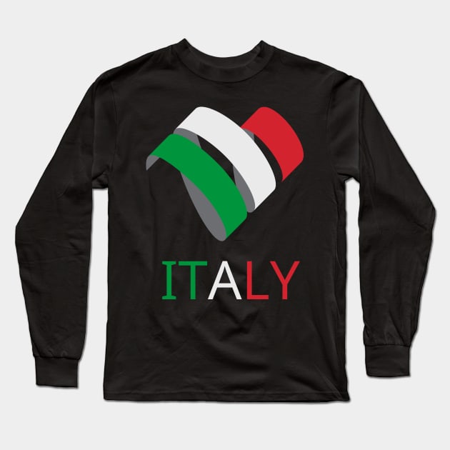 In this picture we see the flag of Italy in an unusual form. And also the name of the state is made in the colors of the flag itself. Long Sleeve T-Shirt by Atom139